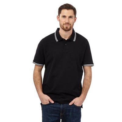 Maine New England Black tipped collar pique polo shirt